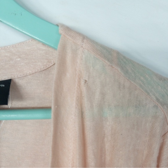 Nicole Miller Pink Blush Long Sleeve Cardigan Sweater Linen - Picture 2 of 4